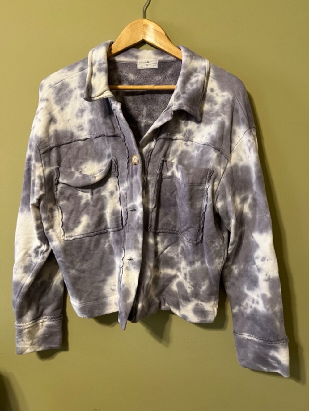 t.la Tie Dye Collared Button Down Jacket Size M
